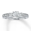 Previously Owned Diamond 3-Stone Ring 5/8 ct tw Round-cut 14K White Gold