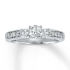 Thumbnail Image 1 of Previously Owned Diamond 3-Stone Ring 5/8 ct tw Round-cut 14K White Gold