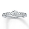 Thumbnail Image 0 of Previously Owned Diamond 3-Stone Ring 5/8 ct tw Round-cut 14K White Gold