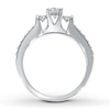 Thumbnail Image 1 of Previously Owned Diamond 3-Stone Ring 5/8 ct tw Round-cut 14K White Gold