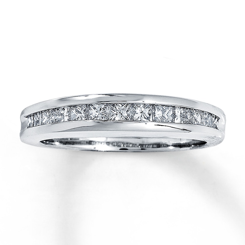 Main Image 1 of Previously Owned Anniversary Band 5/8 ct tw Princess-cut Diamonds 14K White Gold
