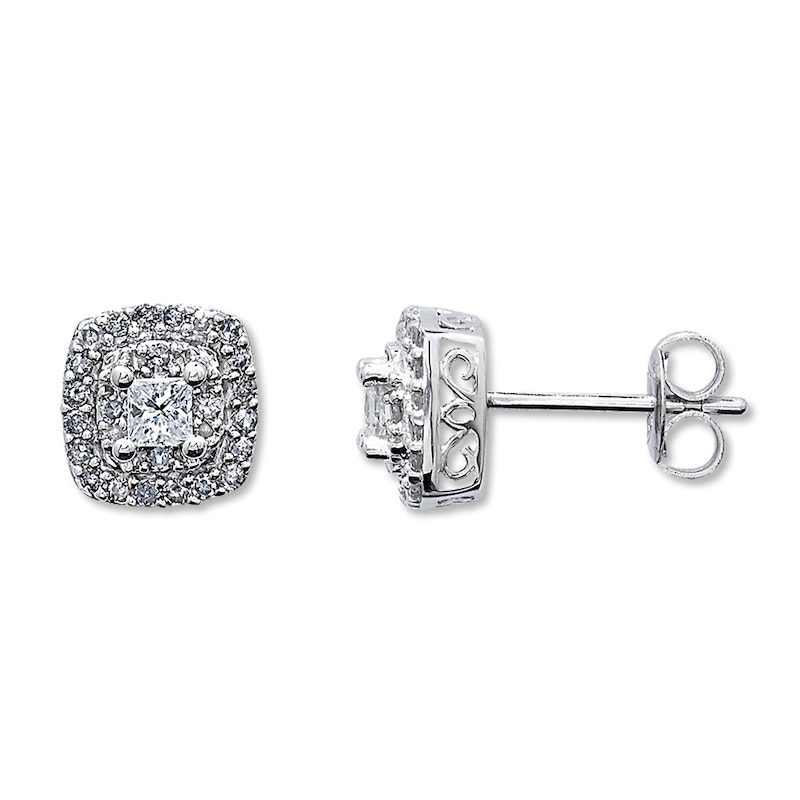 Main Image 1 of Previously Owned Diamond Earrings 1/2 cttw 14K White Gold