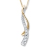 Thumbnail Image 1 of Previously Owned Journey Diamond Necklace 1/2 ct tw Round-cut 14K Two-Tone Gold 18&quot;