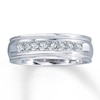 Thumbnail Image 0 of Previously Owned Diamond Men's Wedding Band 3/4 ct tw Square-cut 14K White Gold - Size 10.25