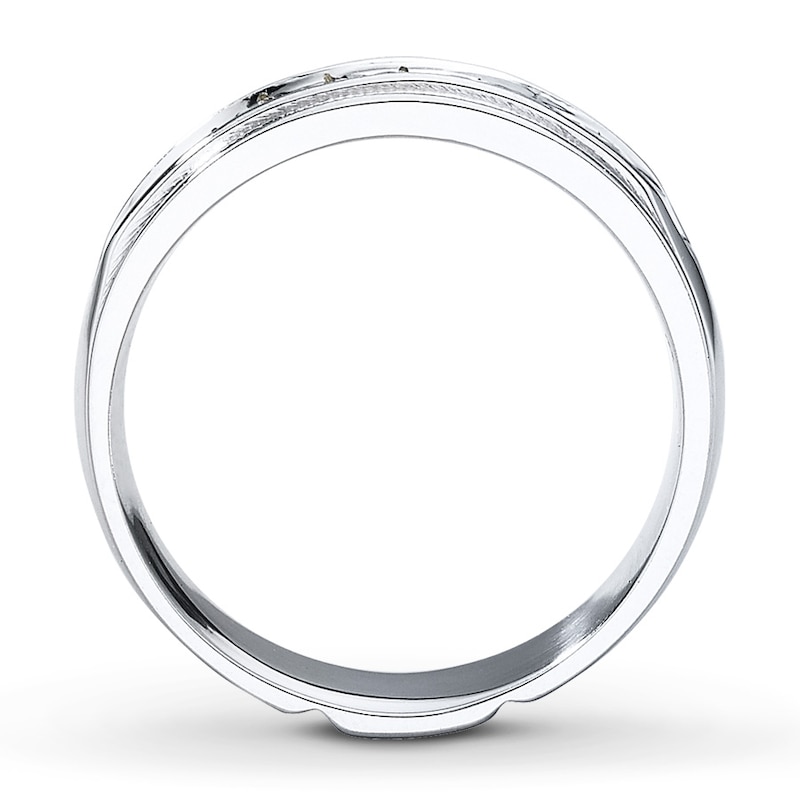 Main Image 2 of Previously Owned Diamond Men's Wedding Band 3/4 ct tw Square-cut 14K White Gold - Size 10.25
