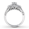 Thumbnail Image 2 of Previously Owned Three-Stone Diamond Ring 2 ct tw Round/Baguette-cut 14K White Gold