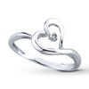 Thumbnail Image 1 of Previously Owned Heart Ring Diamond Accents 10K White Gold