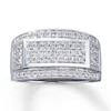 Thumbnail Image 1 of Previously Owned Men's Ring 1 ct tw Round-cut Diamonds 10K White Gold