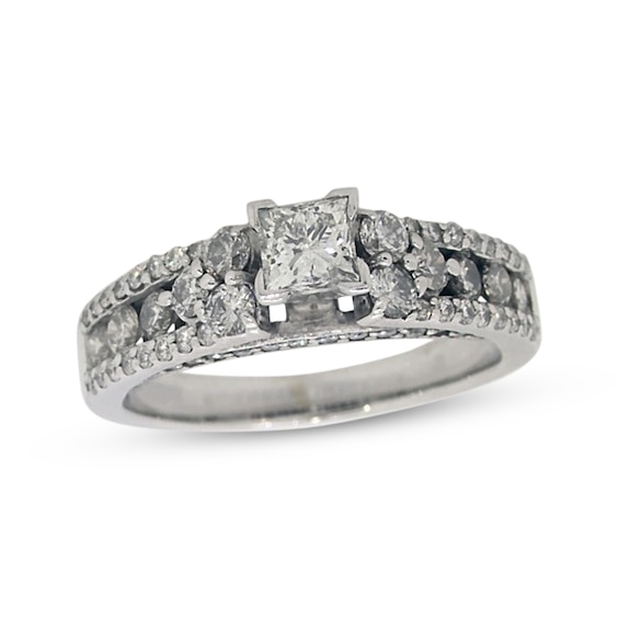 Previously Owned Diamond Engagement Ring 1-1/ ct tw Princess-Cut 14K White Gold