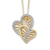 Thumbnail Image 1 of Previously Owned Diamond Heart Necklace 1/10 ct tw Round-Cut 10K Yellow Gold 18&quot;
