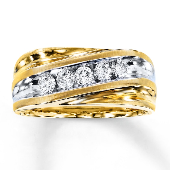 Previously Owned Men's Wedding Band 1/ ct tw Round-cut Diamonds 14K Yellow Gold