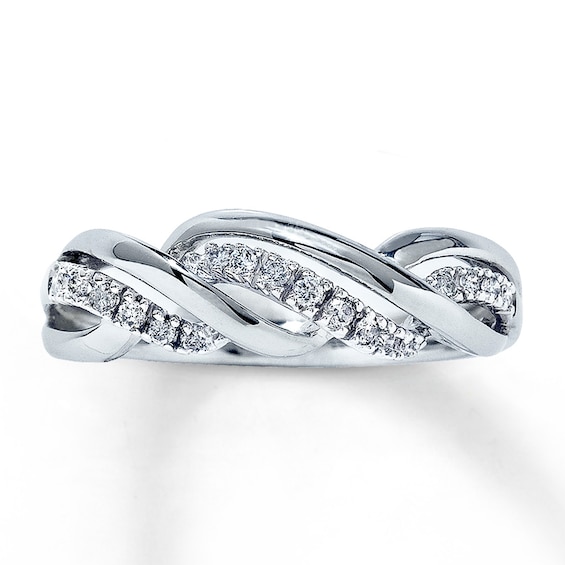 Previously Owned Diamond Fashion Ring 1/8 ct tw Round-cut 10K White Gold