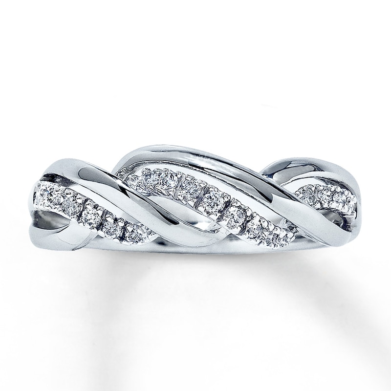Previously Owned Diamond Fashion Ring 1/8 ct tw Round-cut 10K White Gold