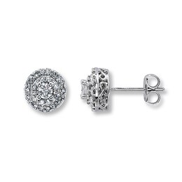 Previously Owned Diamond Earrings 1/2 Carat tw 14K White Gold