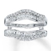 Thumbnail Image 0 of Previously Owned Diamond Enhancer Ring 1/2 ct tw Round & Baguette-cut 14K White Gold