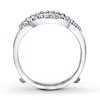 Thumbnail Image 3 of Previously Owned Diamond Enhancer Ring 1/2 ct tw Round & Baguette-cut 14K White Gold