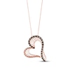 Thumbnail Image 1 of Previously Owned Le Vian Diamond Heart Necklace 3/8 cttw 14K Strawberry Gold 18&quot;