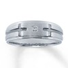Thumbnail Image 1 of Previously Owned Men's Round-Cut Diamond Wedding Band 10K White Gold