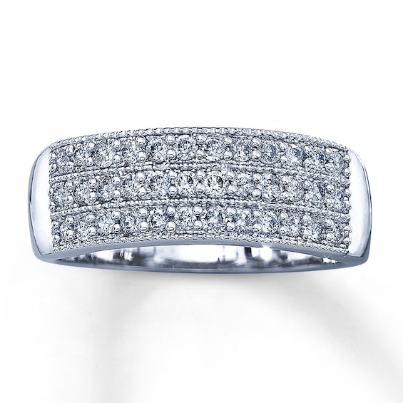 Previously Owned Anniversary Band 1/2 ct tw Round-ciut Diamonds 10K White Gold