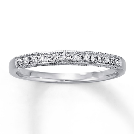 Previously Owned Anniversary Ring 1/10 ct tw Round-cut Diamonds 10K White Gold