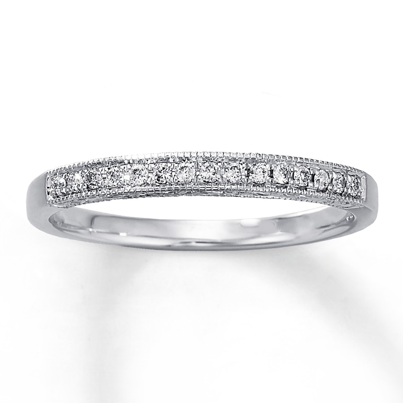Main Image 1 of Previously Owned Anniversary Ring 1/10 ct tw Round-cut Diamonds 10K White Gold