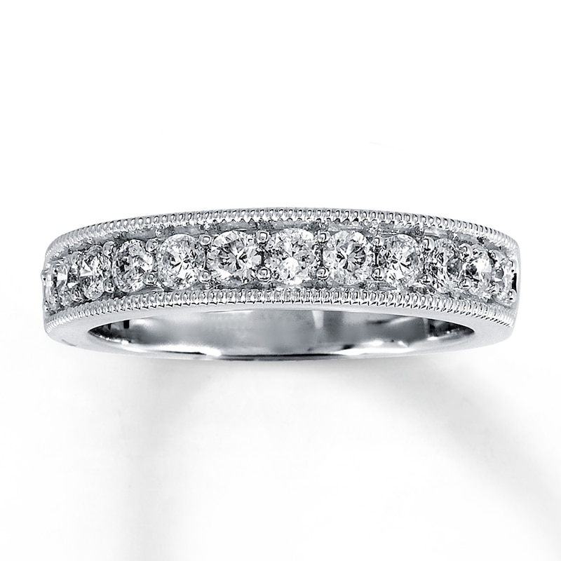 Main Image 1 of Previously Owned Diamond Anniversary Band 5/8 ct tw Round-cut 14K White Gold