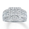 Thumbnail Image 1 of Previously Owned Diamond Engagement Ring 2 ct tw Princess, Baguette & Round-cut 14K White Gold