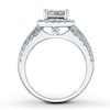 Thumbnail Image 2 of Previously Owned Diamond Engagement Ring 2 ct tw Princess, Baguette & Round-cut 14K White Gold
