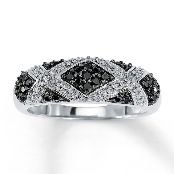 Previously Owned Black & White Diamond Ring 1/3 ct tw 10K White Gold