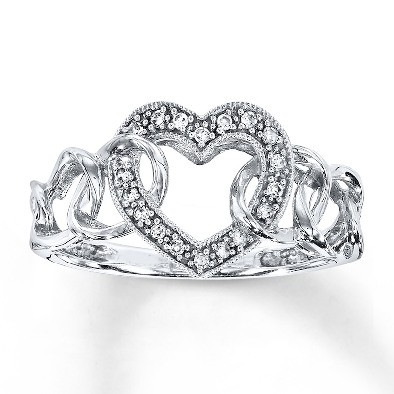 Previously Owned Diamond Heart Ring 1/15 ct tw 10K White Gold