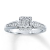 Thumbnail Image 1 of Previously Owned Ring 1/4 ct tw Princess & Round-cut Diamonds 10K White Gold