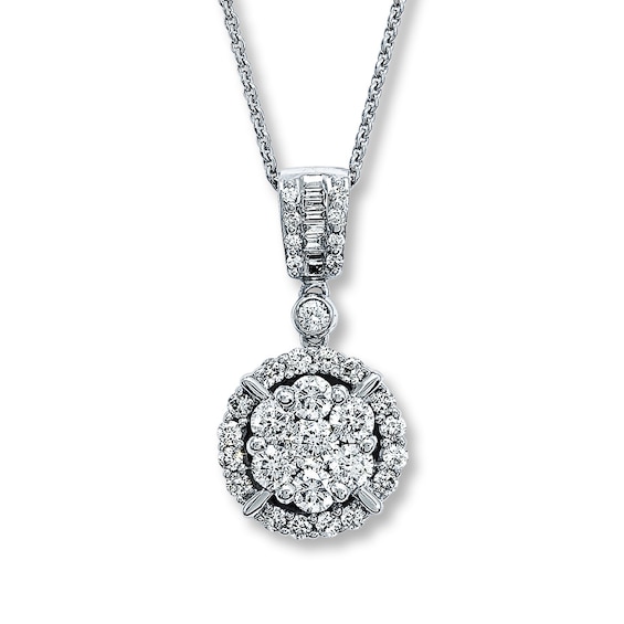Previously Owned Diamond Necklace 1 ct tw 14K White Gold 18"