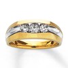 Thumbnail Image 1 of Previously Owned Men's Diamond Wedding Band 1/2 ct tw Round-cut 14K Yellow Gold