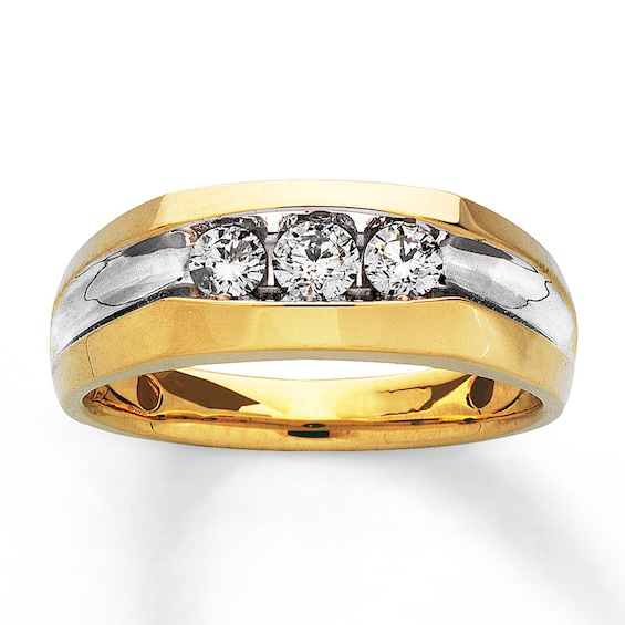 Previously Owned Men's Diamond Wedding Band 1/2 ct tw Round-cut 14K Yellow Gold