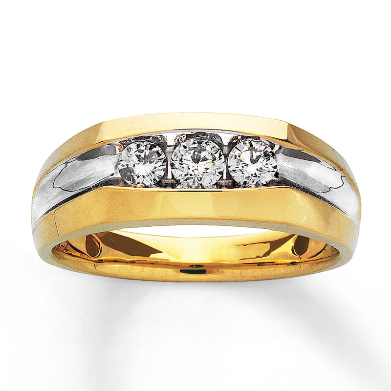 Main Image 1 of Previously Owned Men's Diamond Wedding Band 1/2 ct tw Round-cut 14K Yellow Gold
