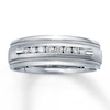 Thumbnail Image 1 of Previously Owned Men's Diamond Wedding Band 1/4 ct tw Round-cut 14K White Gold