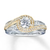 Thumbnail Image 0 of Previously Owned Diamond Engagement Ring 7/8 ct tw Round-cut 14K Two-Tone Gold