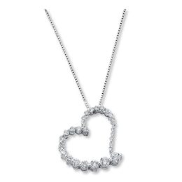 Previously Owned Diamond Heart Necklace 1/2 cttw 14K White Gold 18&quot;