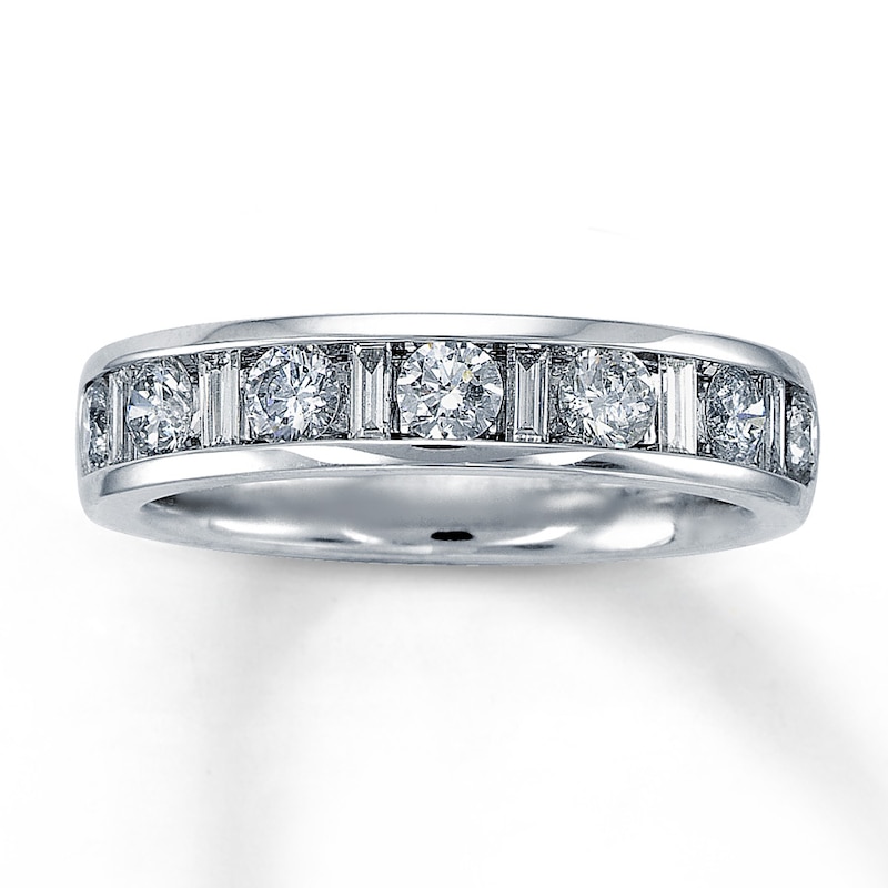 Main Image 1 of Previously Owned Diamond Anniversary Band 1 ct tw Round & Baguette-cut 14K White Gold