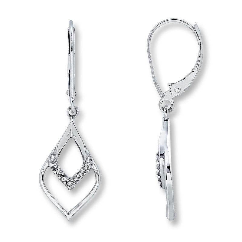 Main Image 1 of Previously Owned Diamond Earrings 1/10 ct tw Round-cut 10K White Gold