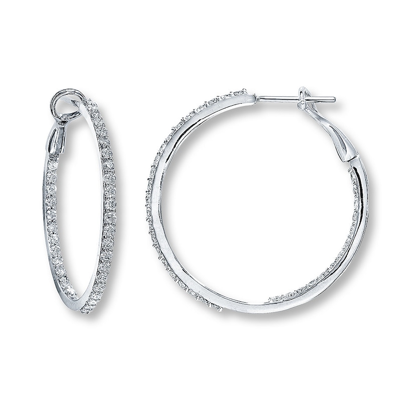 Main Image 1 of Previously Owned Diamond Earrings 1-3/8 ct tw 14K White Gold
