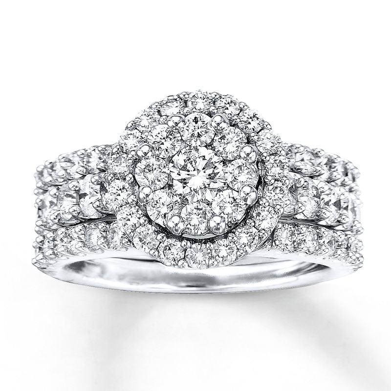 Previously Owned Diamond Bridal Set 2 ct tw 14K White Gold
