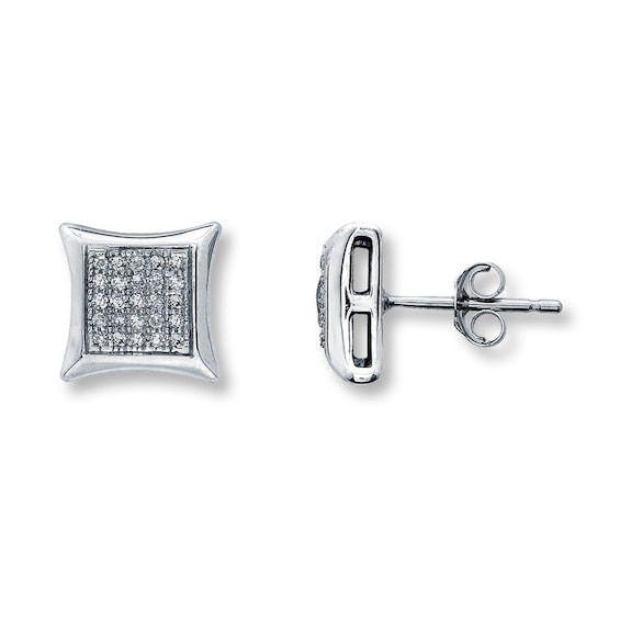 Previously Owned Diamond Earrings 1/6 ct tw Round-Cut Sterling Silver