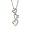 Thumbnail Image 1 of Previously Owned Diamond Heart Necklace 1/10 ct tw Sterling Silver & 10K Two-Tone Gold
