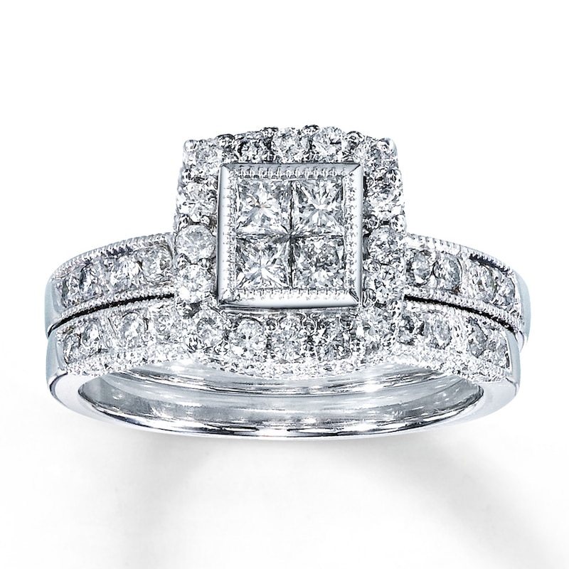 Main Image 1 of Previously Owned Diamond Bridal Set 1-1/4 ct tw 14K White Gold