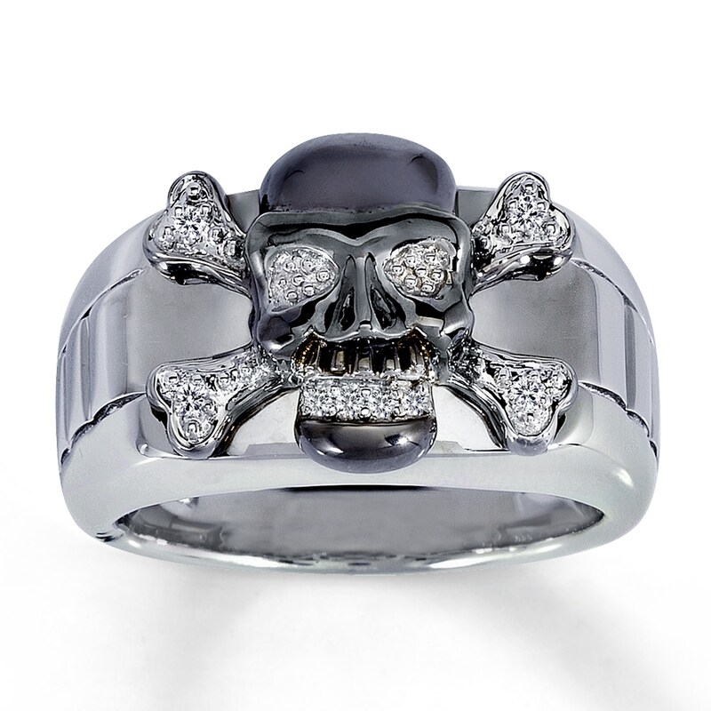 Main Image 1 of Previously Owned Men's Diamond Ring 1/20 ct tw Sterling Silver