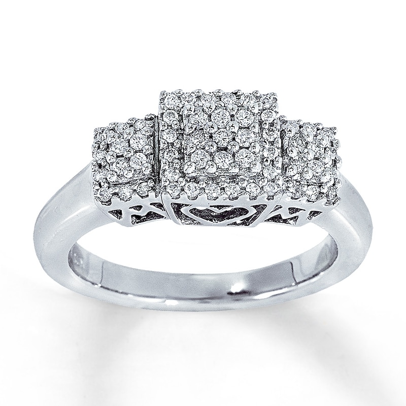 Main Image 1 of Previously Owned Diamond Mom Ring 1/4 ct tw Sterling Silver