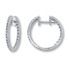 Thumbnail Image 0 of Previously Owned Diamond Hoop Earrings 1/4 ct tw Round-cut 10K White Gold