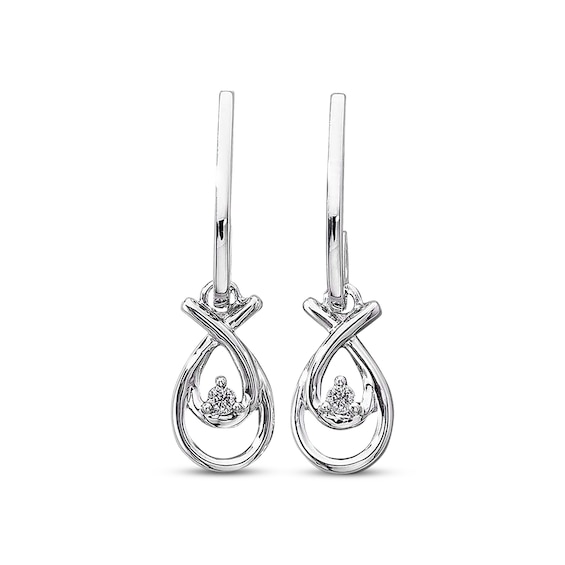 Kay Previously Owned Dangle Earrings 1/15 ct tw Diamonds Sterling Silver