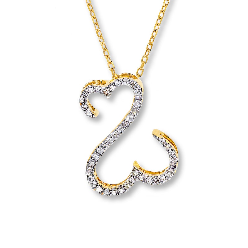 Main Image 1 of Previously Owned Necklace 1/10 ct tw Diamonds 14K Yellow Gold 18&quot;